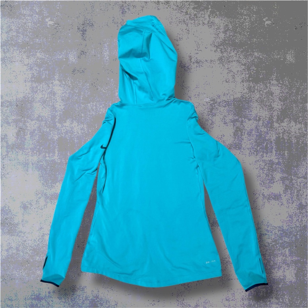 Nike Pro Women's Turquoise Hoodie - Picture 2 of 7